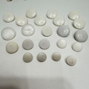 White Shank Button Lot Vintage Mixed Size Craft Sewing Notions Mixed